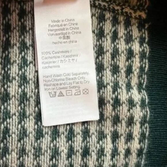 New J.CREW Knit Mens Cashmere Crew Neck Green Sweater XL - Picture 8 of 11